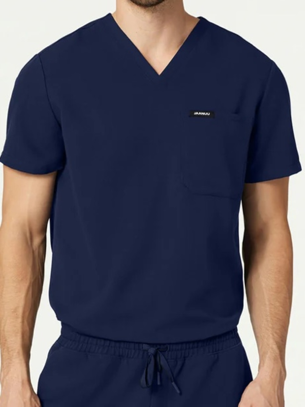 Jaanuu Men's Holmes 1-Pocket Scrub Top Midnight Navy Size Medium